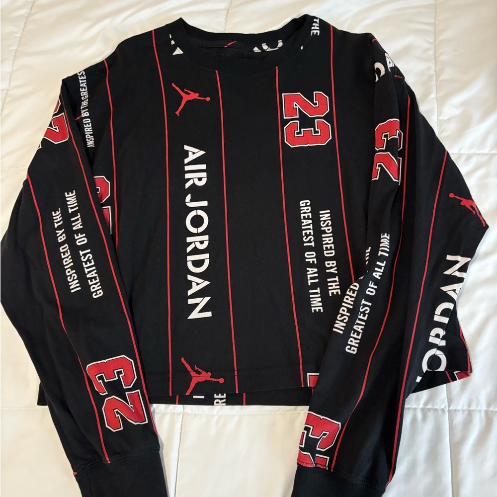 Air Jordan Black and Red Long Sleeves. Perfect Iconic piece
